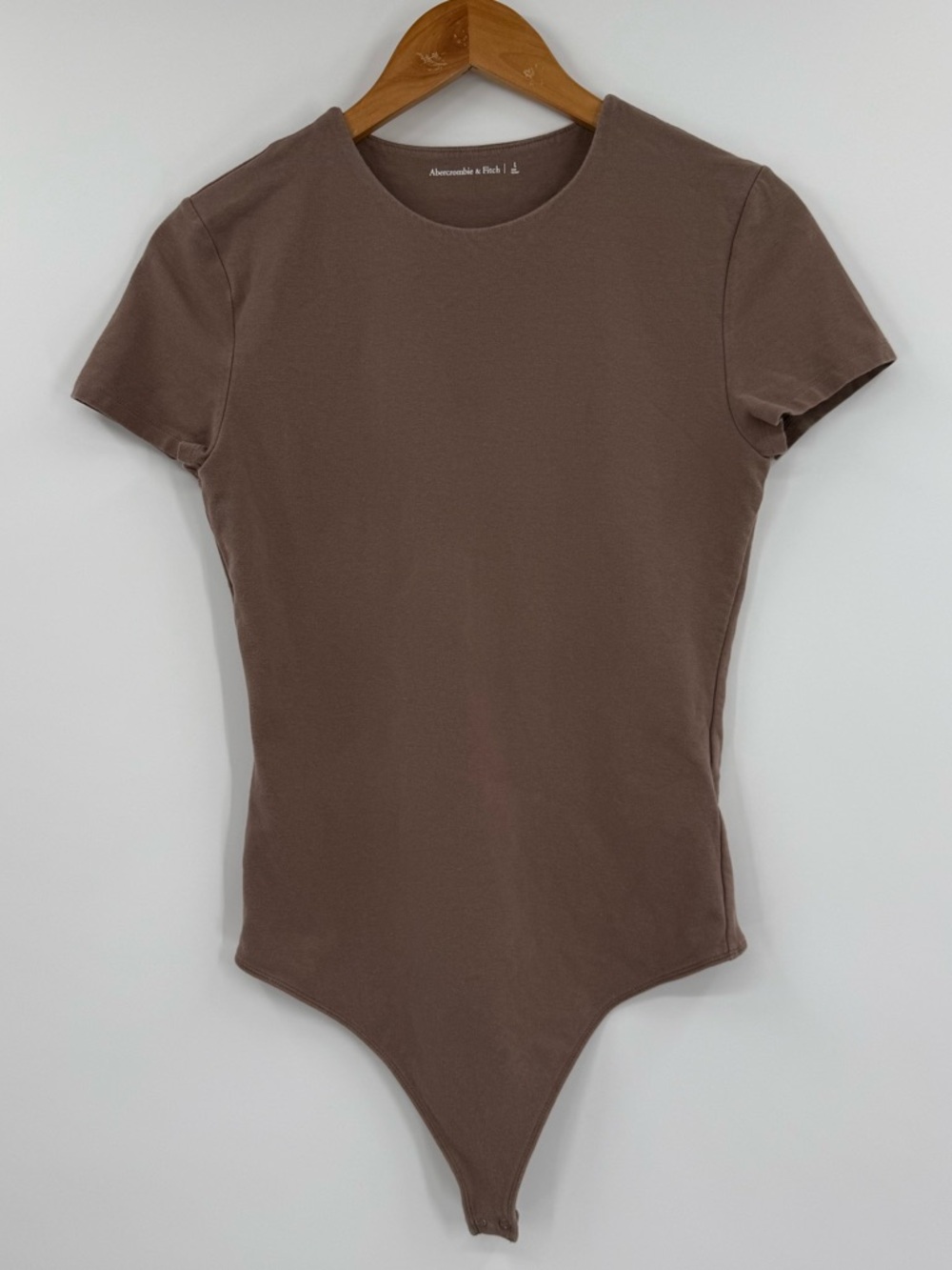 Abercrombie & Fitch Soft Stretch T-Shirt Bodysuit | Brown | Large